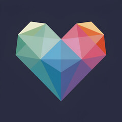 Origami Kirigami Heart shape multi color art 