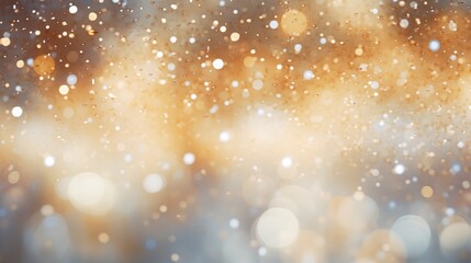 Winter Abstract Blurred Bokeh With Falling Snowflakes