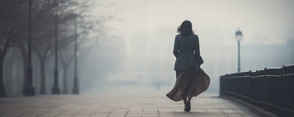 The Poignant Image Of A Woman Walking Out Free After Serving Her Time Authenticity - obrazy, fototapety, plakaty