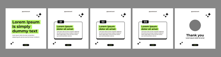 editable carousel template for social media posts © Rozin