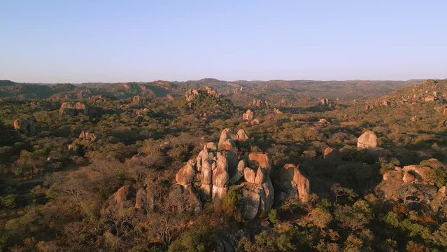 Aerial view of the Matobo National Park located in Zimbabwe