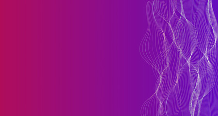 Abstract line on pink and purple gradient background 