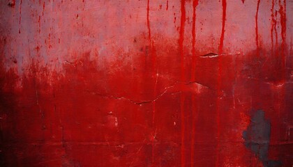 red wall scratches which can be used as a horror background old shabby blood paint and plaster cracks