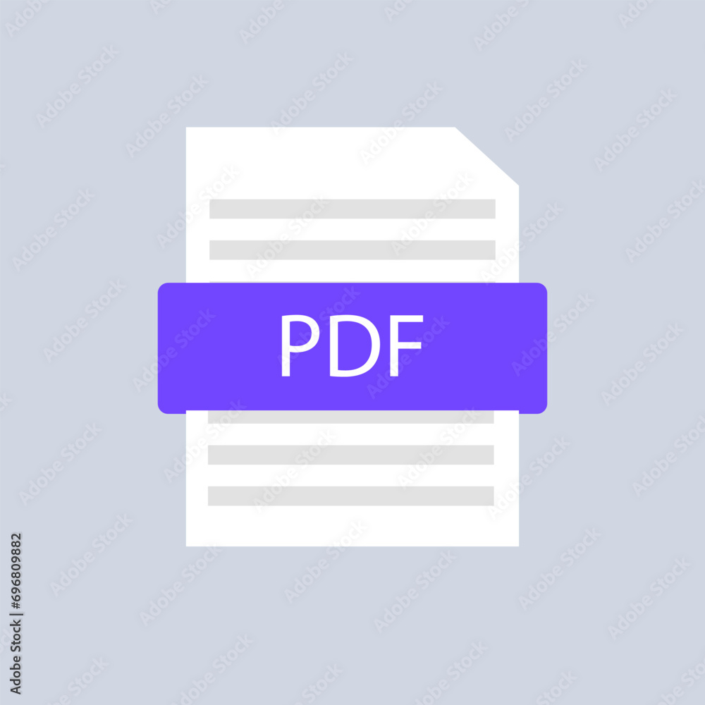 Poster pdf file icon. flat, purple, document pdf file, pdf file icon. vector icon