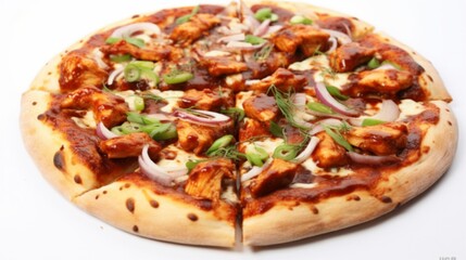 Delectable BBQ chicken pizza on a spotless