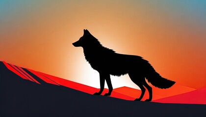 wolf silhouette isolated vector animal template for logo company icon symbol etc