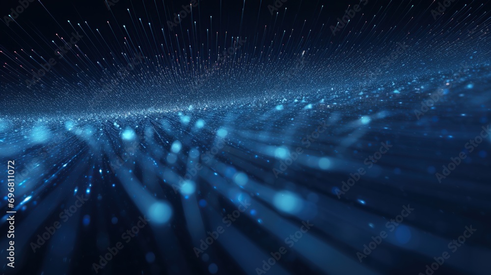 Poster form of speed of light, point of light. distributed register technology, background made of lines, c