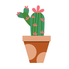 illustration of a cactus in flowerpot