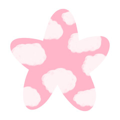 Star Shape With Cloud Sky Cartoon illustration Cute Star Cute Element