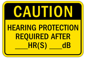Fototapeta premium Hearing protection sign and labels