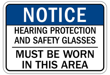 Hearing protection sign and labels