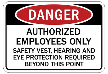 Hearing protection sign and labels