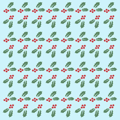 Green Leaves Xmas Pattern Texture Background Vector