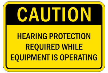 Fototapeta premium Hearing protection sign and labels