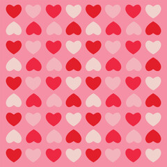 Seamless pattern Valentine's day concept. Vector illustration. red and pink paper hearts with frame on geometric background. Cute love sale banners or greeting cards
