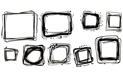 Freehand Drawn Rectangles and Squares Set: Doodle Style Frames in Various Sizes, Perfect for Text Highlighting and Underlining. Vector Illustration Isolated on White Background.





