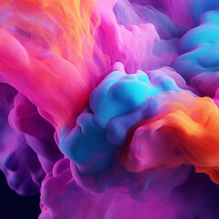 Abstract background with neon colors. Neon lights on a dark background. wavy, smoky and bright motion.