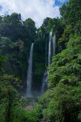 Beautiful big waterfall in the jungle