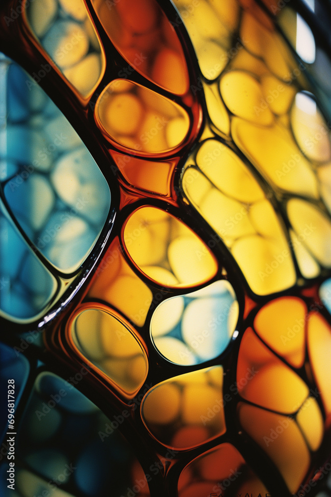 Poster abstract patterns inspired by cerebral imaging enveloping a person, showcasing the exploratory and d