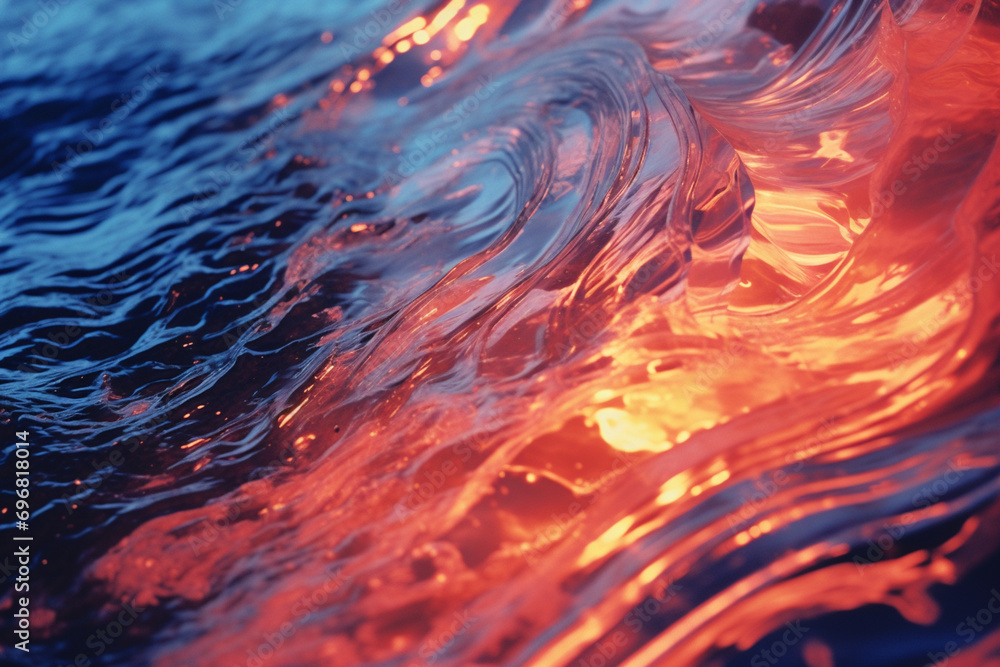 Leinwandbilder cascading waves of dynamic liquid crystals with 3d effects, forming a visually vibrant and harmoniou