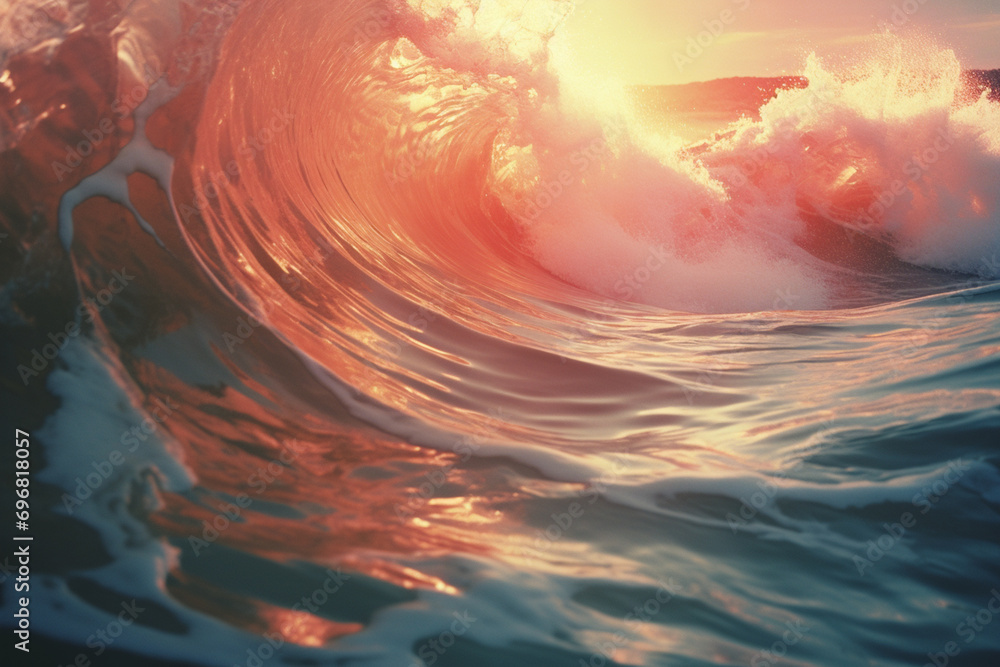 Leinwandbilder Waves of dynamic waveforms with 3D effects, creating a visually rhythmic and harmonious composition.