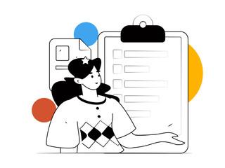 Flat vector illustration of business people operating work scene
