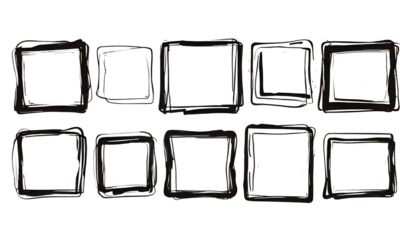 Freehand Drawn Rectangles and Squares Set: Doodle Style Frames in Various Sizes, Perfect for Text Highlighting and Underlining. Vector Illustration Isolated on White Background.





