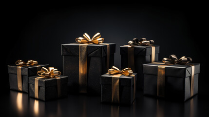 Black gift boxes