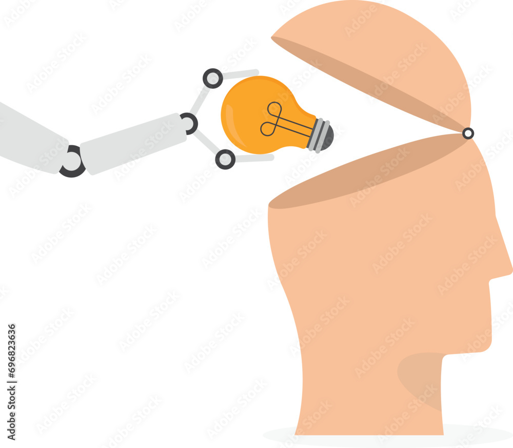 Poster invent new idea or innovation, knowledge or new skill to achieve work success, creativity and imagin