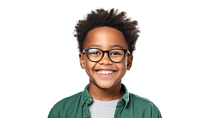 South Africa's Grinning Glasses-Donning Kid on a transparent background - obrazy, fototapety, plakaty