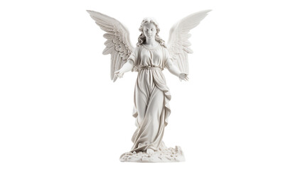 Serene Angel Sculpture on a transparent background