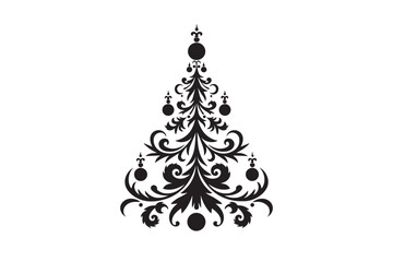 Christmas tree silhouette png vector