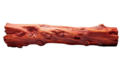 Single Cherry Wood Log Isolated on a transparent background