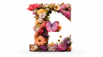 flower alphabet -  letter E