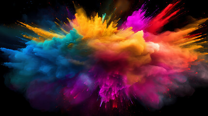 Colorful holi paint powder explosion festive background