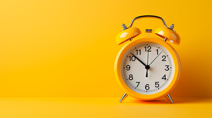 alarm clock on yellow background