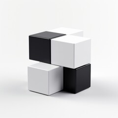 3d cubes minimal clean monochrome