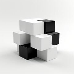 3d cubes minimal clean monochrome