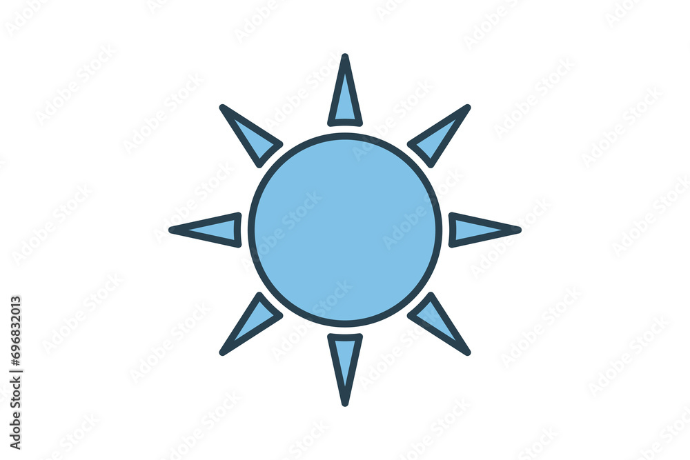 Poster sun icon. icon related with energy and technological development . flat line icon style. simple vect