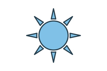 sun icon. icon related with energy and technological development . flat line icon style. Simple vector design editable
