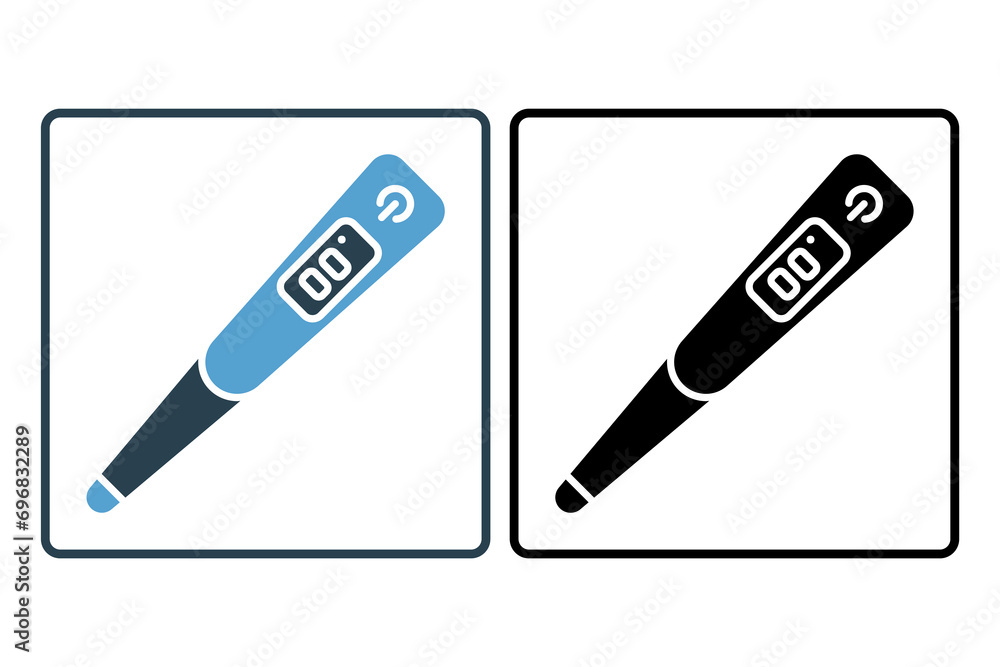 Poster thermometer icon. icon related with energy and technological development . solid icon style. simple 