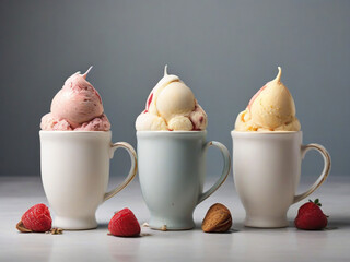 four ice cream on white ceramic mug