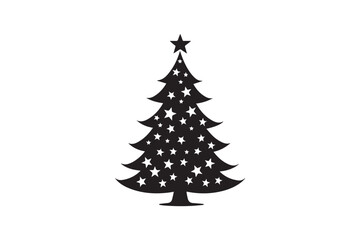 Christmas tree silhouette png vector
