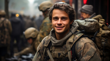 Fototapeta premium Smiling soldier