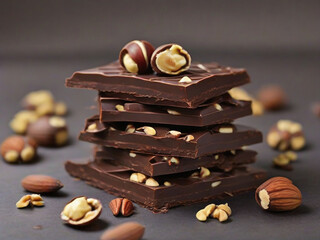 Slice Chocolate With Nuts