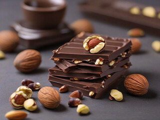 Slice Chocolate With Nuts