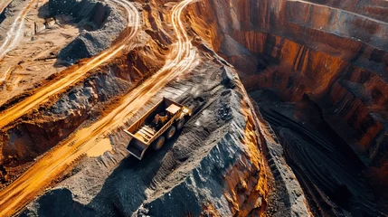Fotobehang Coal mining at an open pit © FryArt Studio