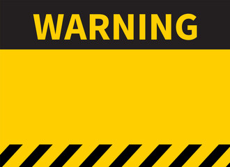 Warning sign. Blank warning sign. Black and yellow line striped. Vector illustration