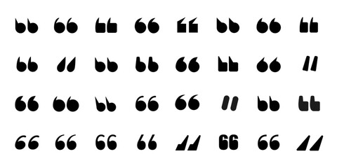 Quote mark, dialog editable icon set