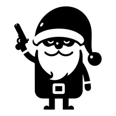 minimal carton funny character, Santa Claus, vector silhouette